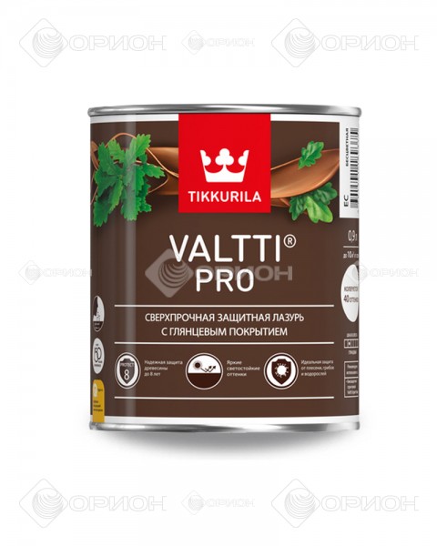 Tikkurila Euro Valtti Pro - Сверхпрочная защитная лазурь с глянцевым покрытием