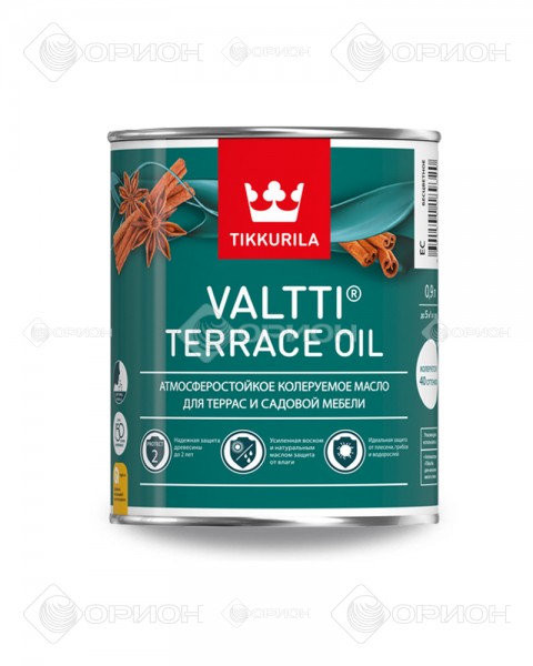 Tikkurila Euro Valtti Terrace Oil - Атмосферостойкое колеруемое масло для террас и садовой мебели